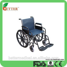 folding power coated steel wheelchair for elderly caring